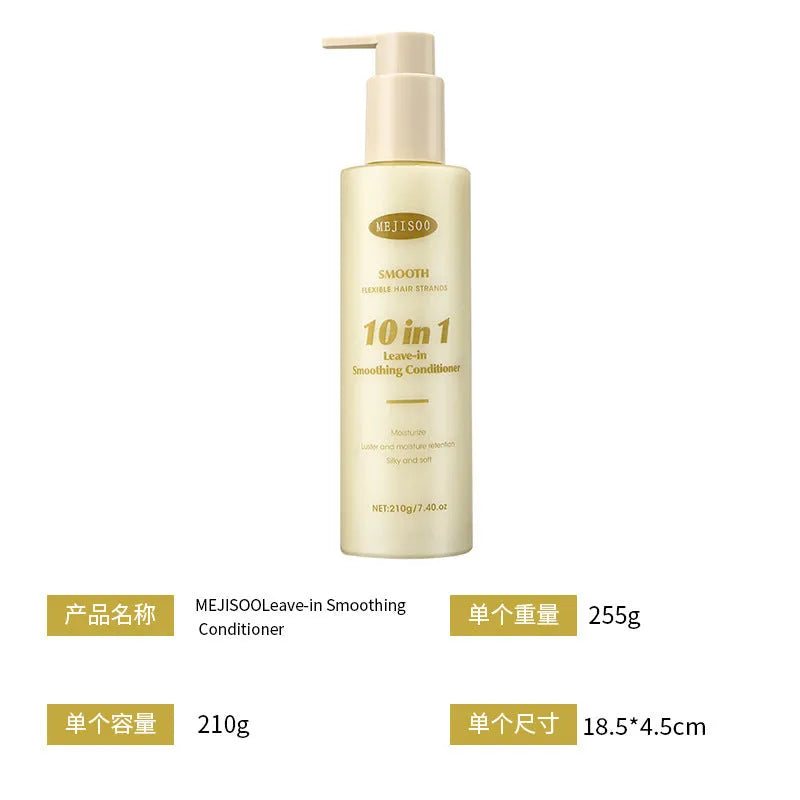 Wash-free soft 10-in-1 hair conditioner bottle 210g for ladies moisturising treatment