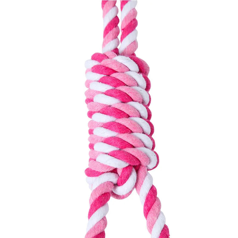 38cm cotton string dog toy for medium to large breed dogs in red and white colour combination