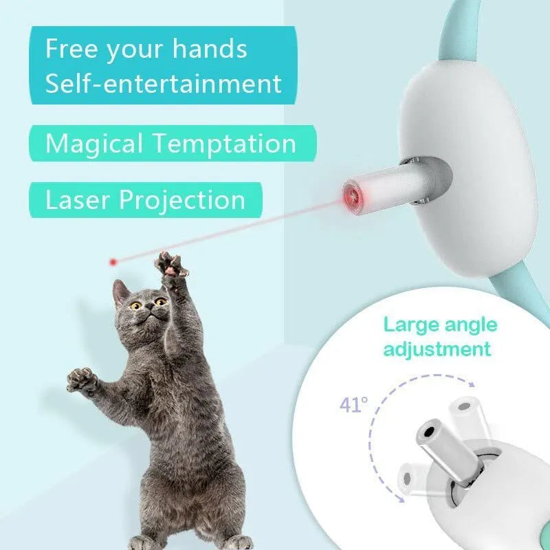 Smart USB charging laser cat collar with monochrome pattern and graphic colour