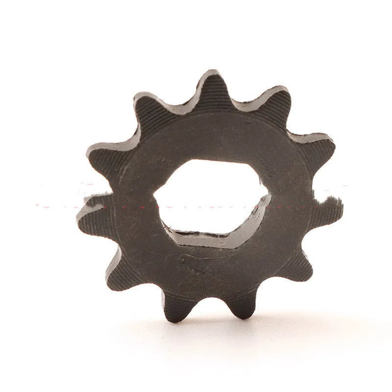 Motorcycle 11-tooth cast iron gear for 25hT8F chain systems with non-circular design