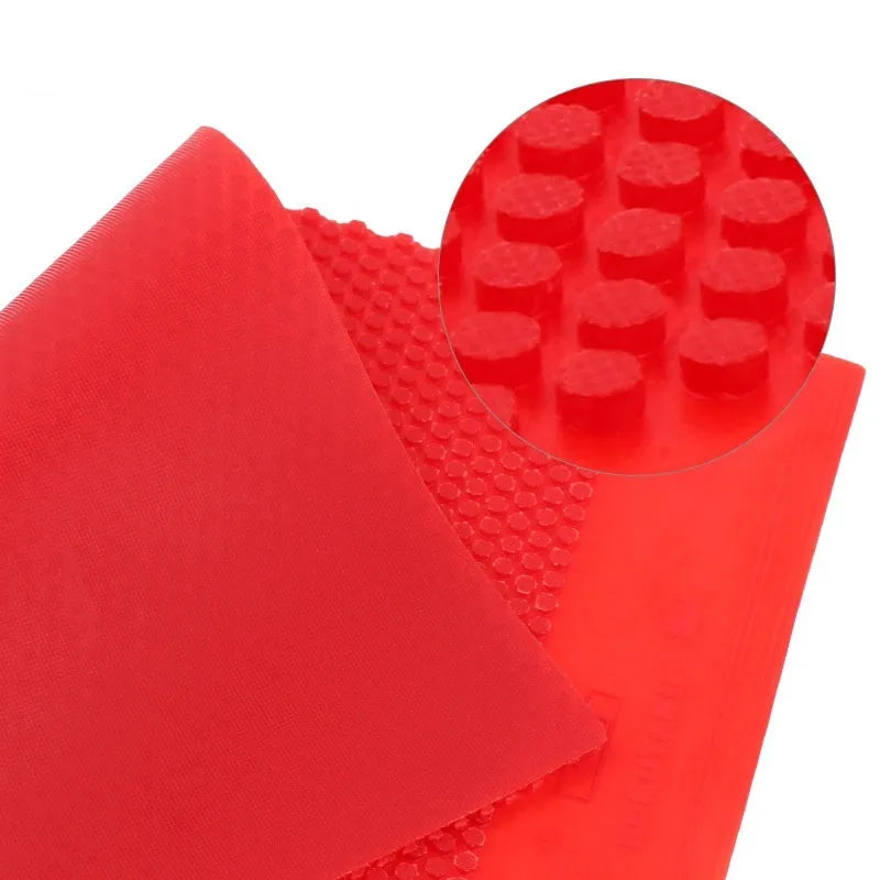 Table tennis rubber sheet with small particle texture in black and red colour options