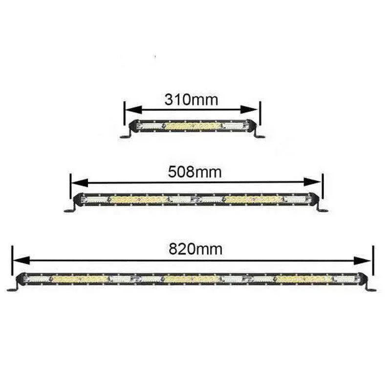 Ultra-thin white aluminium LED light bar for vehicle roof mounting.