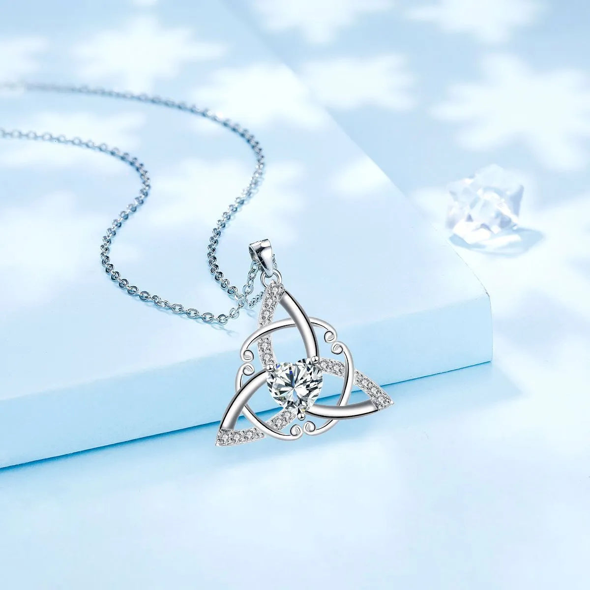 Copper Celtic knot pendant necklace for women in a choice of four electroplated colours.