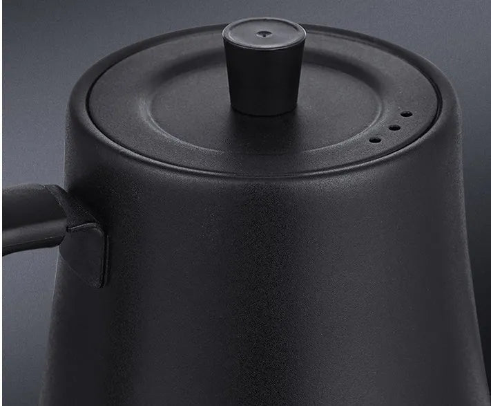 Black slender mouth stainless steel electric kettle with touch operation for office