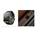 Square aluminium smart watch with Bluetooth calling and outdoor protection on silicone sports strap