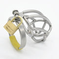 Men's stainless steel metal chastity device with 38mm 43mm 48mm 52mm snap ring options