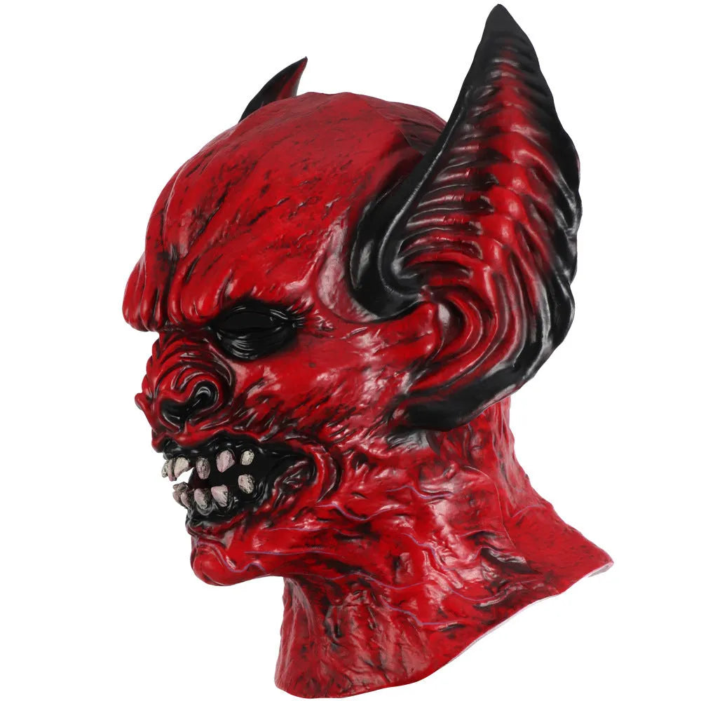 Red bat head cover party mask for Halloween Christmas horror dress up