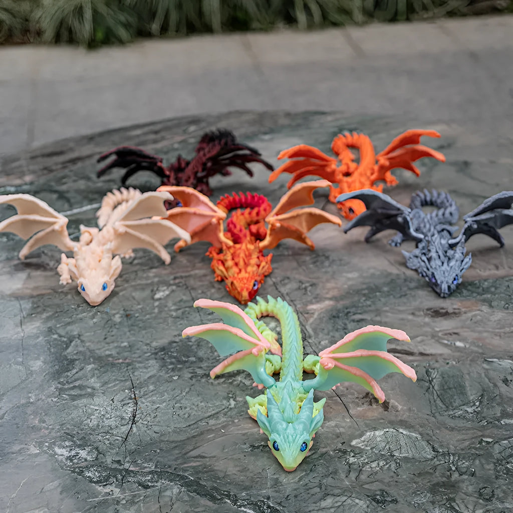 PLA flying dragon wings decoration toy showing detailed texture and 25cm width