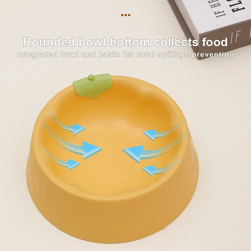 Green plastic double pet bowl with flower shape and separate food and water compartments.