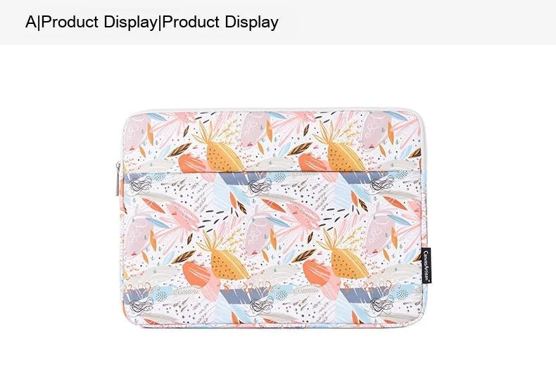 White waterproof PU leather 14-inch laptop bag or sleeve for computer protection.