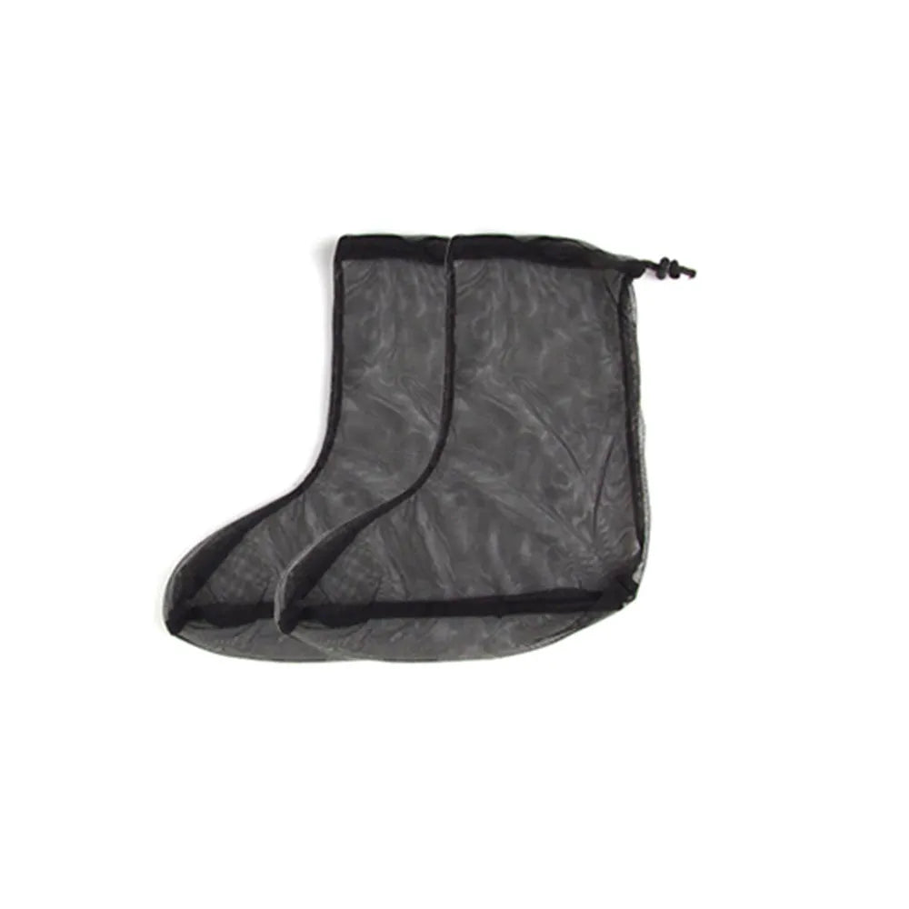 Mosquito protection suit set comprising hooded top, trousers and booties in breathable mesh fabric