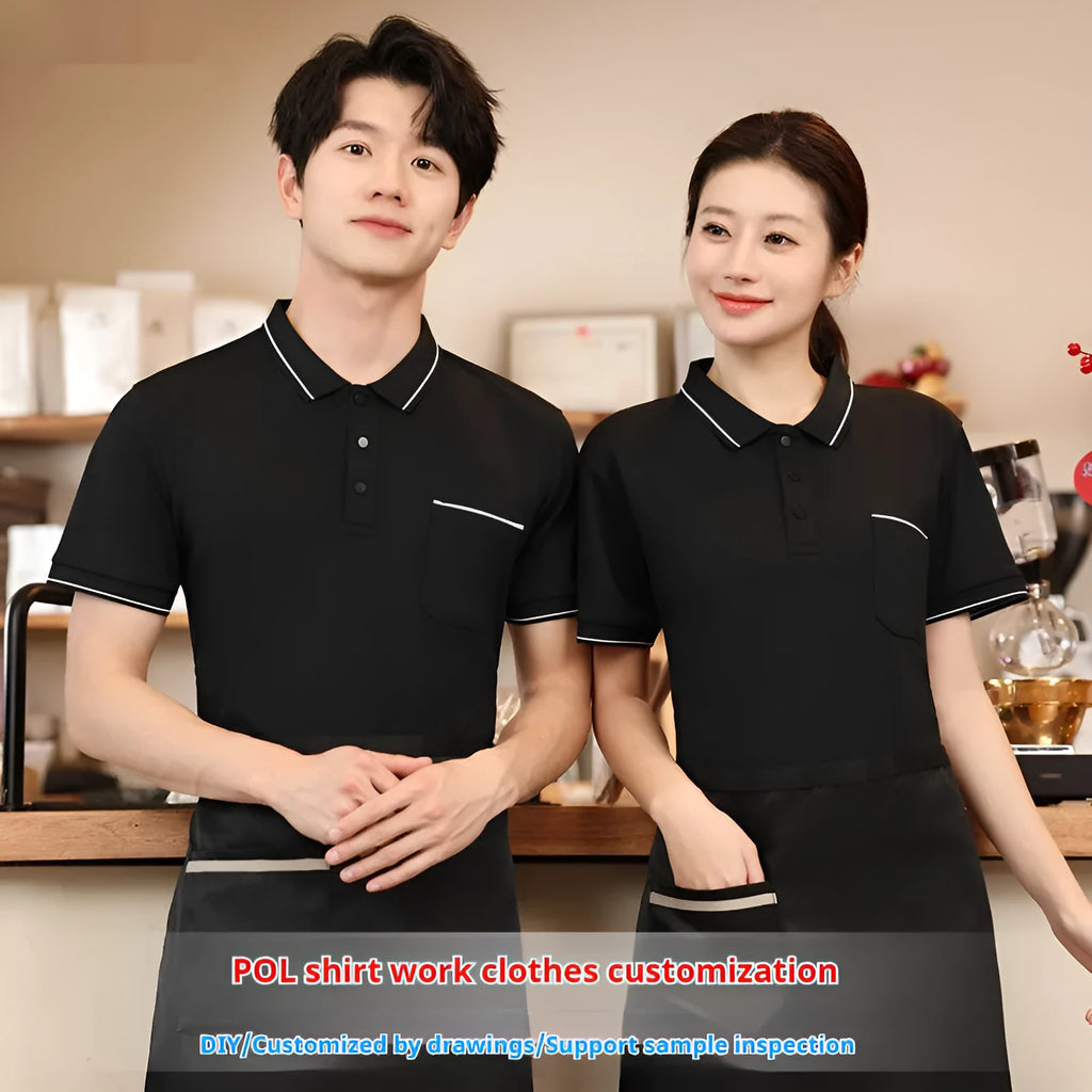 Lapel short sleeve polo shirt in spandex fabric, pullover style, available in apricot colour for summer