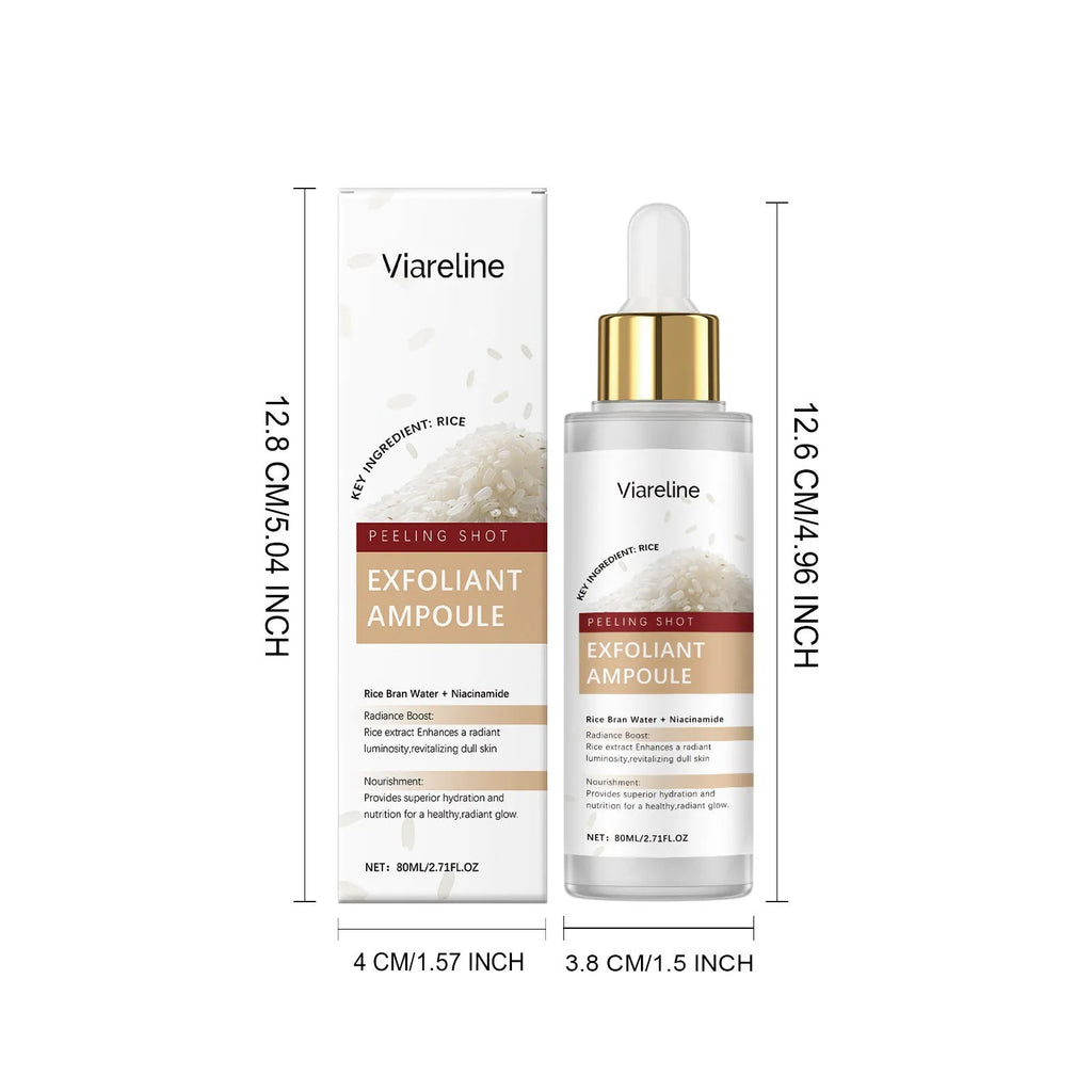 80ml bottle of facial exfoliating liquid with hyaluronic acid and salicylic acid.