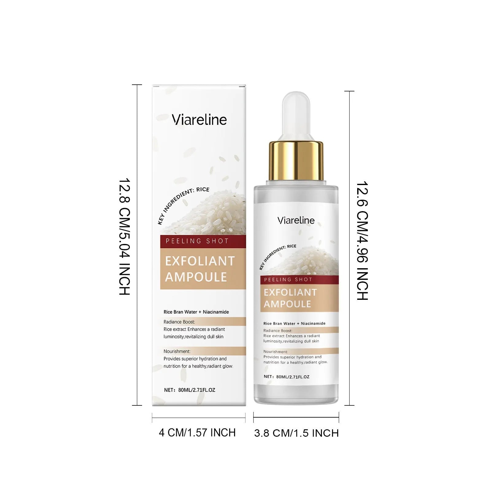 80ml bottle of facial exfoliating liquid with hyaluronic acid and salicylic acid.