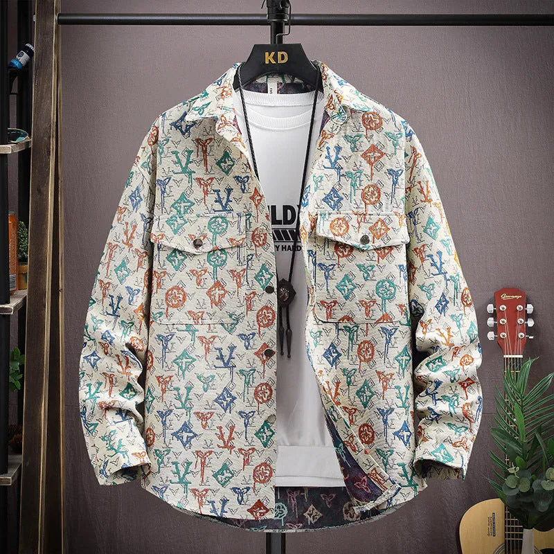 Casual lapel shirt coat in polyester available in blue, black, apricot and red.