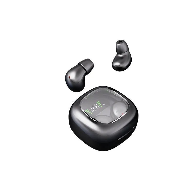 Wireless Bluetooth headset with digital battery display in black colour PC ABS material