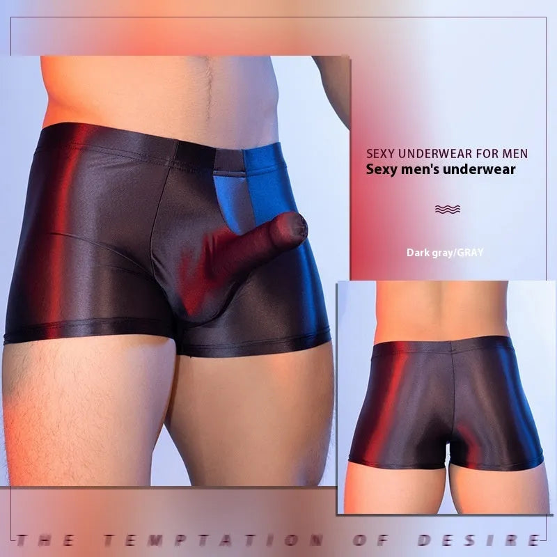 Men's elephant nose boxers in red colour with seamless design and hip lifting function