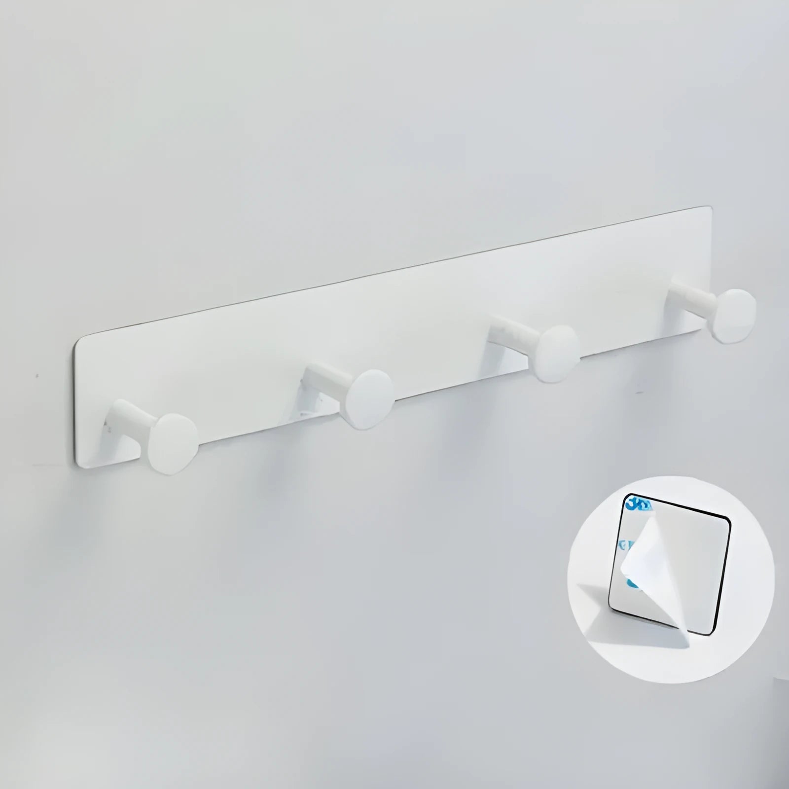 Punch-free screwless shower door rear clothes hook in black and white with double-sided tape