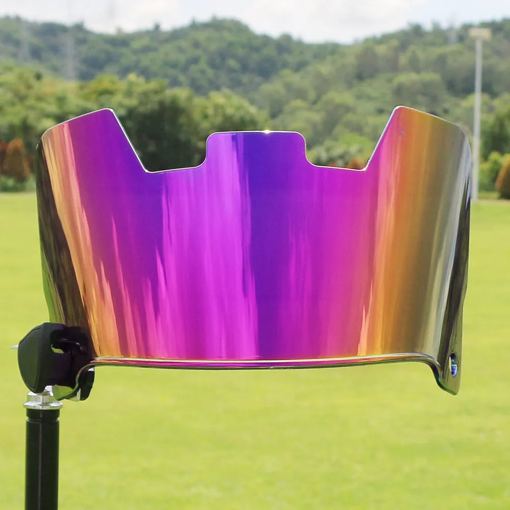 American style multicolor rugby helmet goggles showing tool-free attachment system