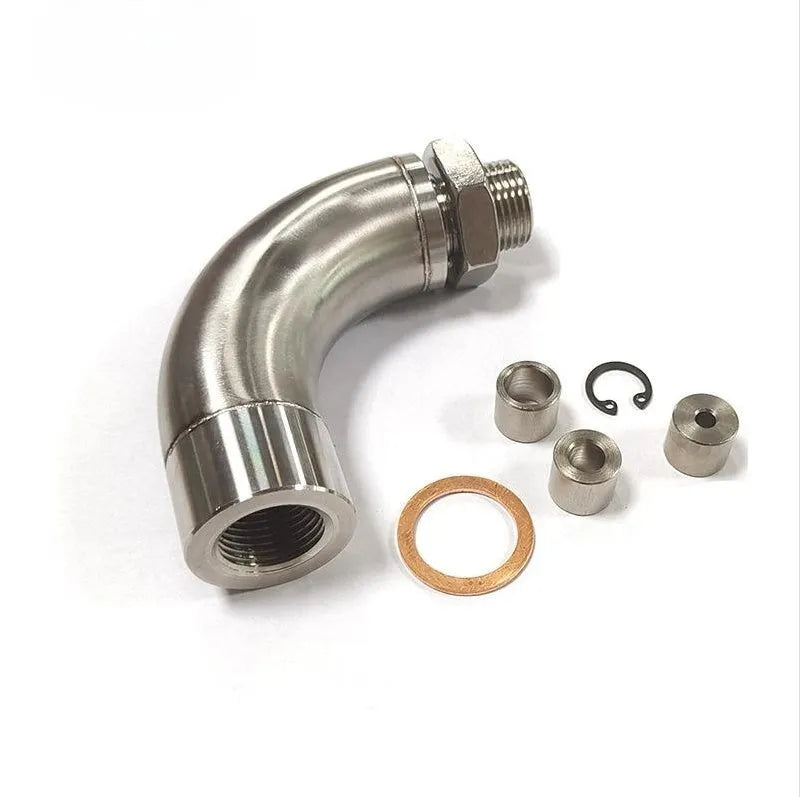 M18 x 1.5 automotive temperature sensor adapter with gas flow cross over function