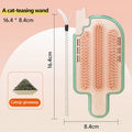 Ice cream cone shaped cat scratching post with grooming arch and feather attachments