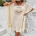Patchwork skirt beach dress with tassel stitching in street hipster style, available in four colours
