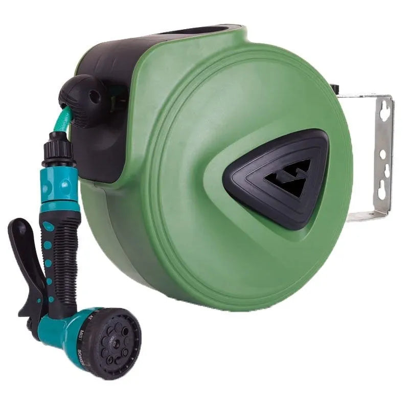 Automatic retractable hose reel with 10 metre PVC water pipe for car wash and garden use