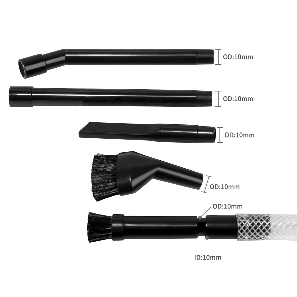 Eight-piece vacuum cleaner suction head set with tool accessories for small area cleaning
