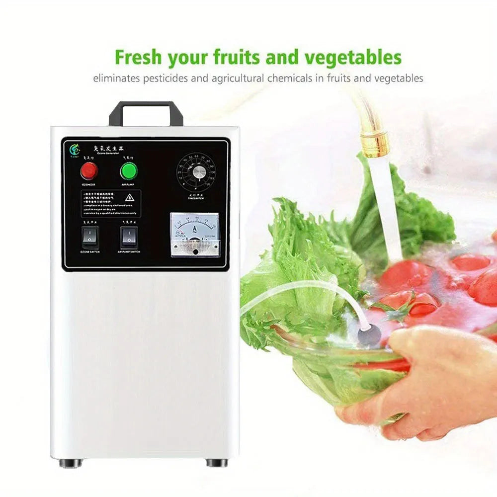 Fruit and vegetable ozone generator in stainless steel or white finish with 20g/h capacity
