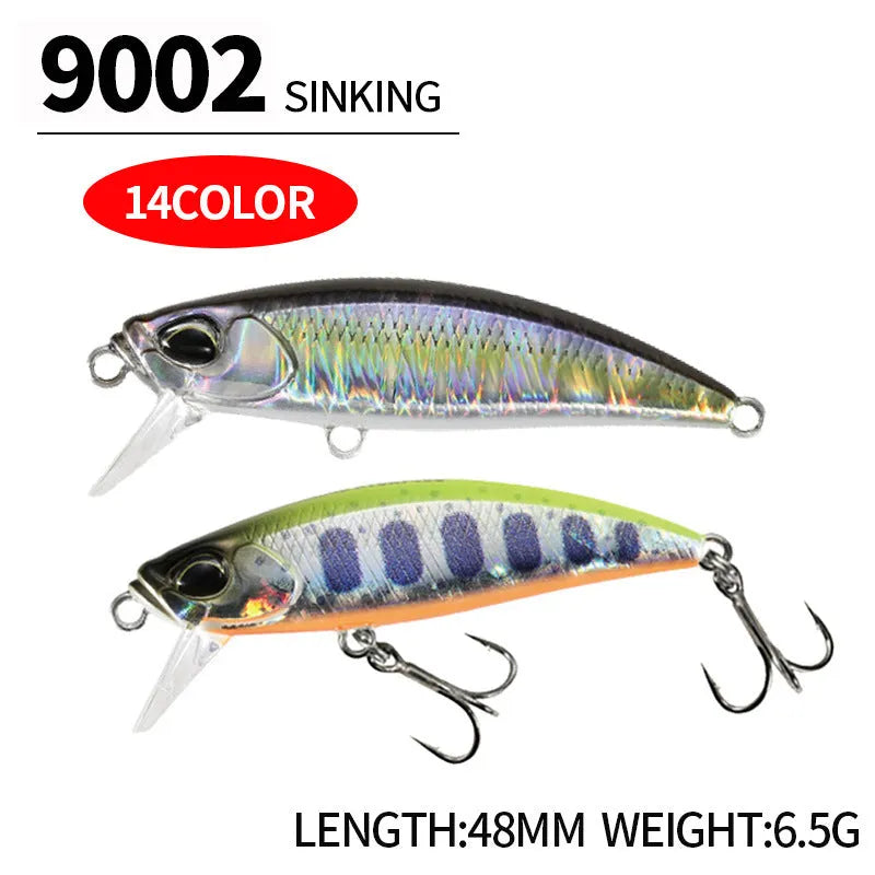 Japanese submerged Mino fishing lure for mandarin fish and snakehead, 48mm length