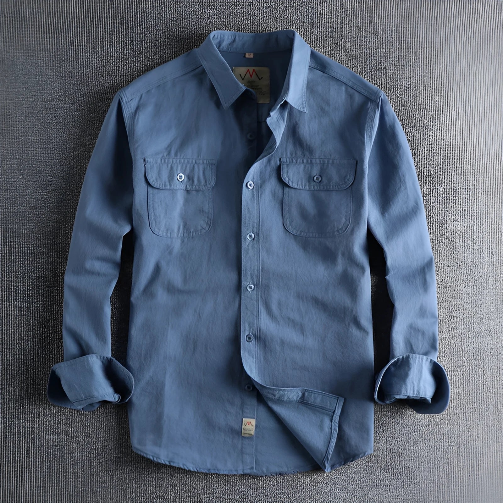 Men's cotton cardigan shirt in light blue or white solid colour with long sleeves