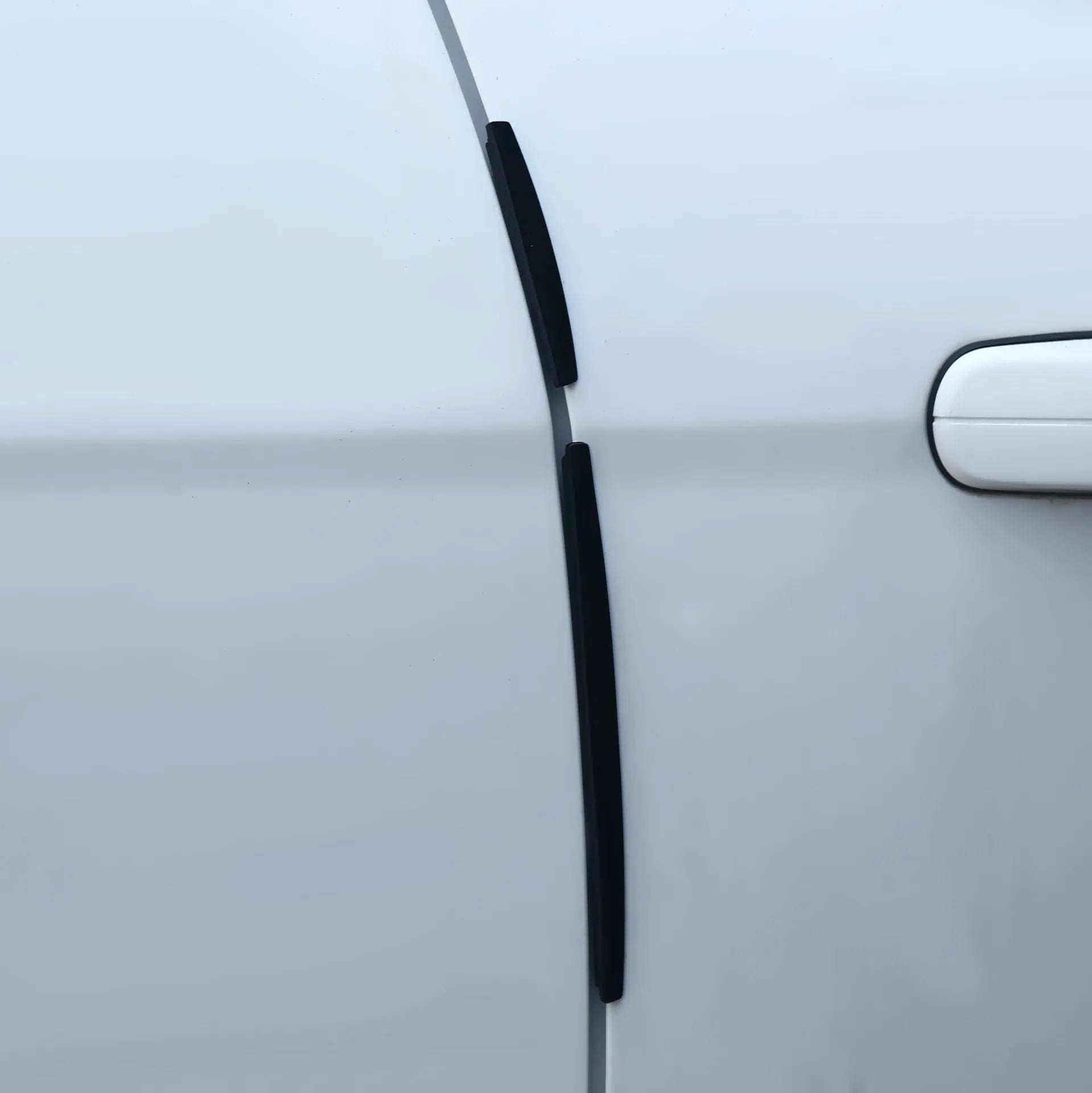 White plastic car door edge protection strip for general vehicle fitment