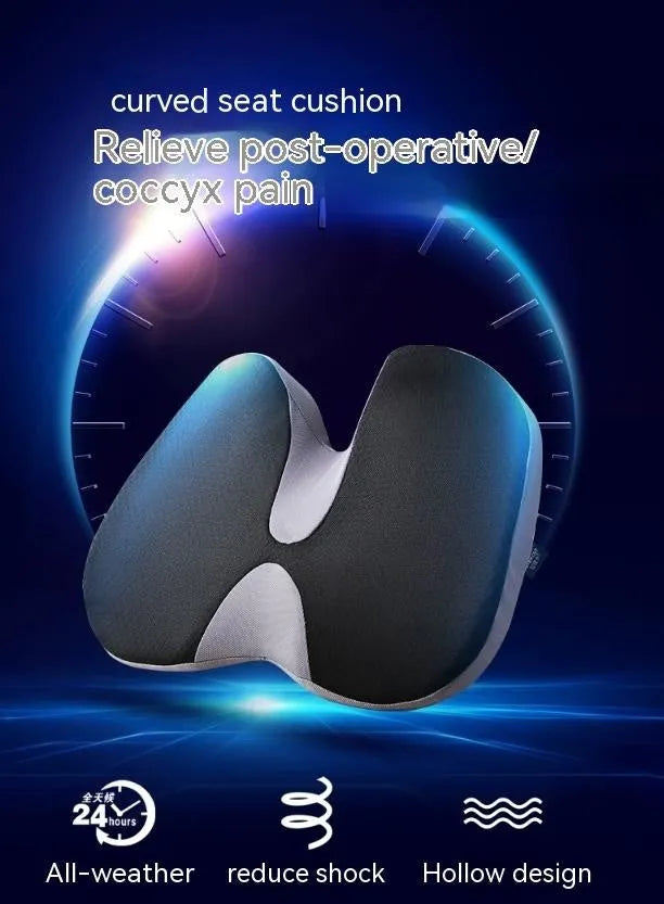 Curved bevel design seat cushion for tailbone and anal support in neutral colour options