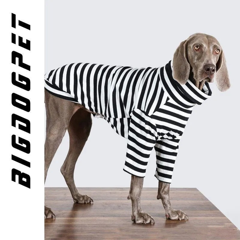Black and white thin polyester inner layer clothing for large dogs