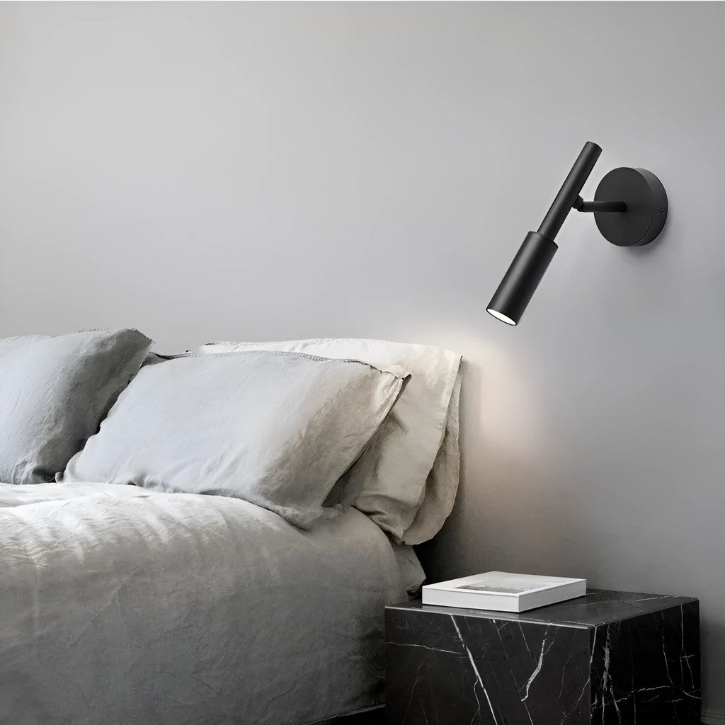 Black wrought iron modern wall light with three colour lighting options