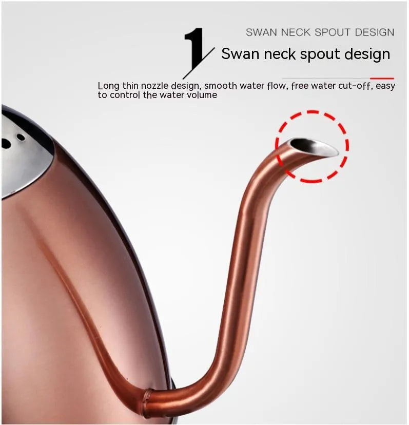Gold automatic stainless steel kettle with touch control panel and 1 litre capacity