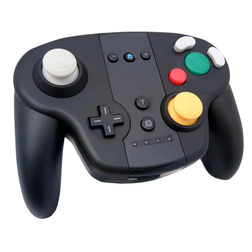 Black wireless gamepad controller with NFC function for Nintendo Switch and Windows gaming