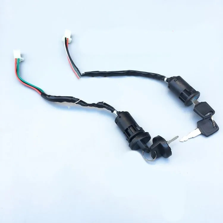 Waterproof electric car door lock with ignition key in plastic housing