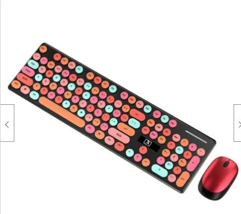 Wireless punk manipulator keyboard and mouse set in vibrant yellow mixed colour