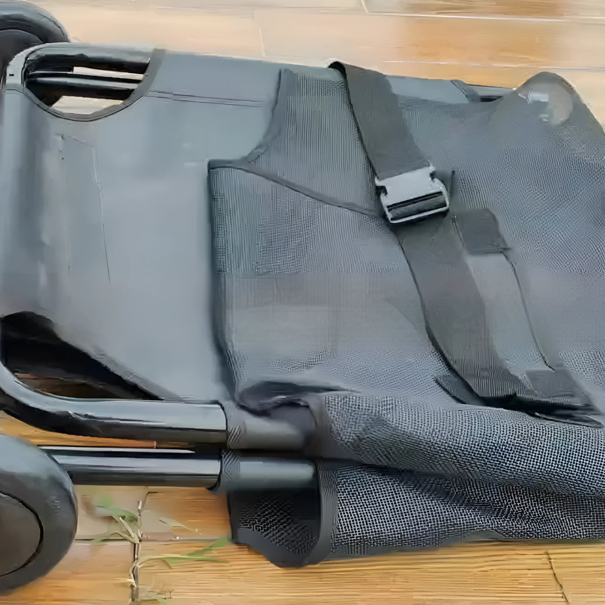 Black aluminium alloy pet stretcher for large dog emergency transfer