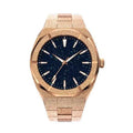 Men's stainless steel waterproof watch with quartz movement and 42mm dial