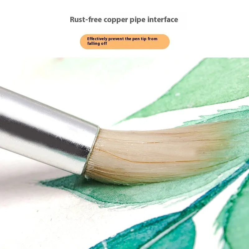 Six wooden hook line pen brushes for drawing and sketching arranged together.