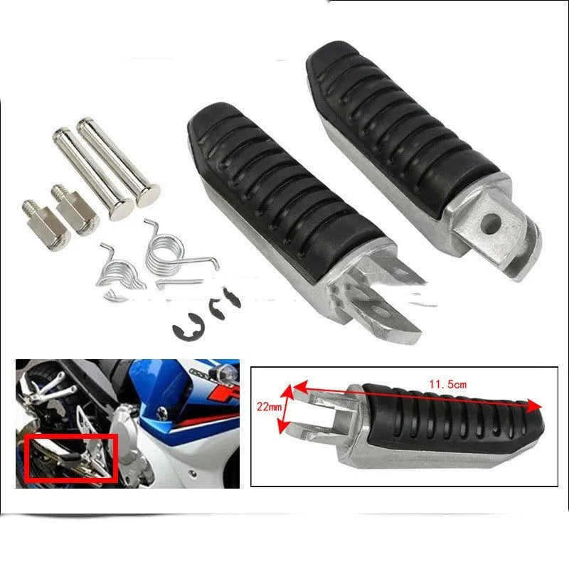 Black aluminium alloy motorcycle footpegs replacement set for Suzuki models
