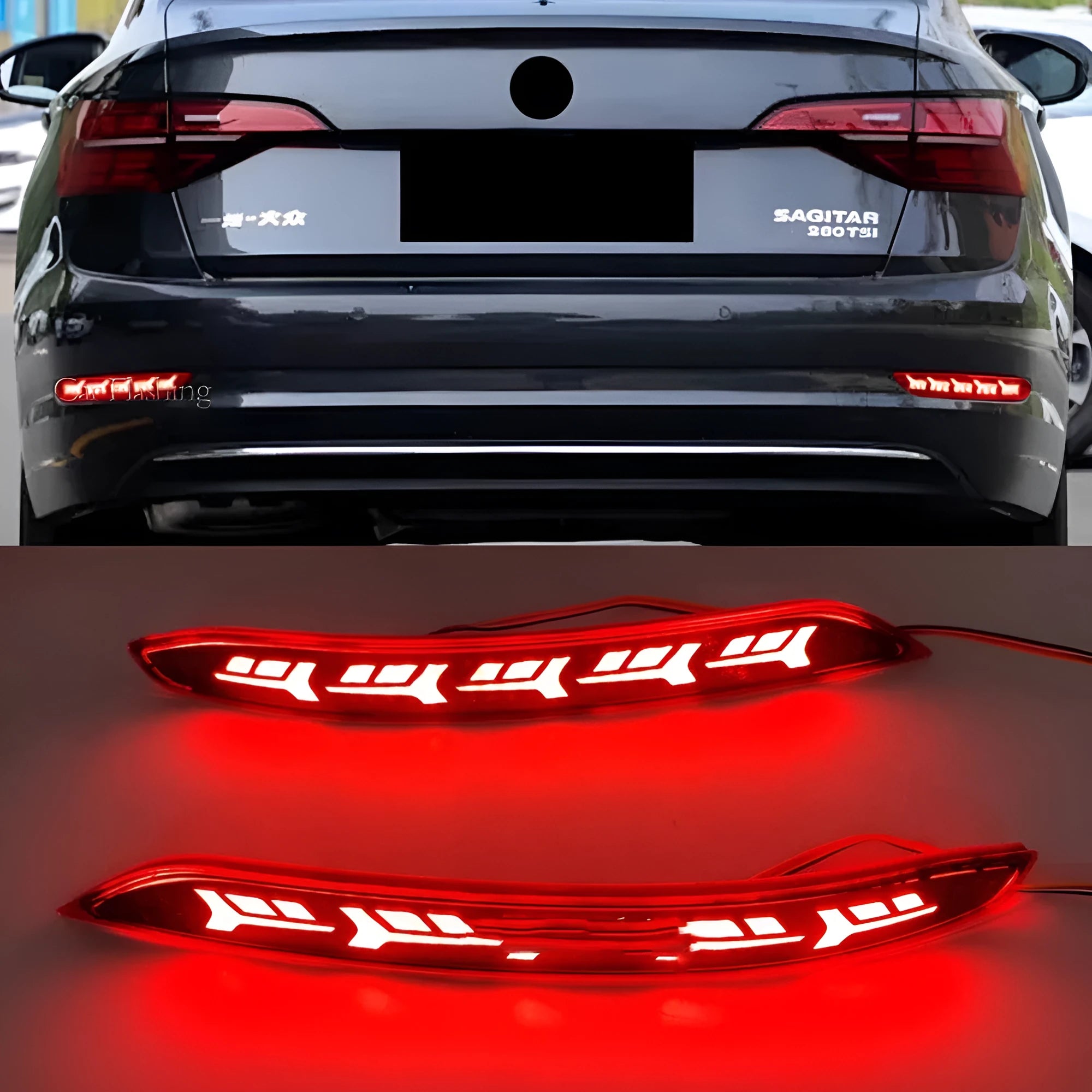 Volkswagen Sagitar rear bumper light with flowing water LED animation for 2019-2021 models