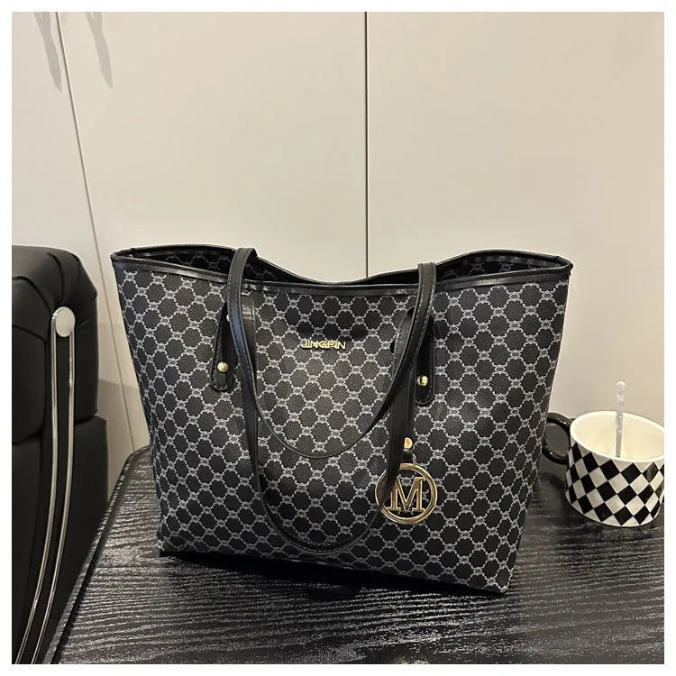 PU leather street trend shoulder bag with sewing thread detail in black, grey, white, or brown colours