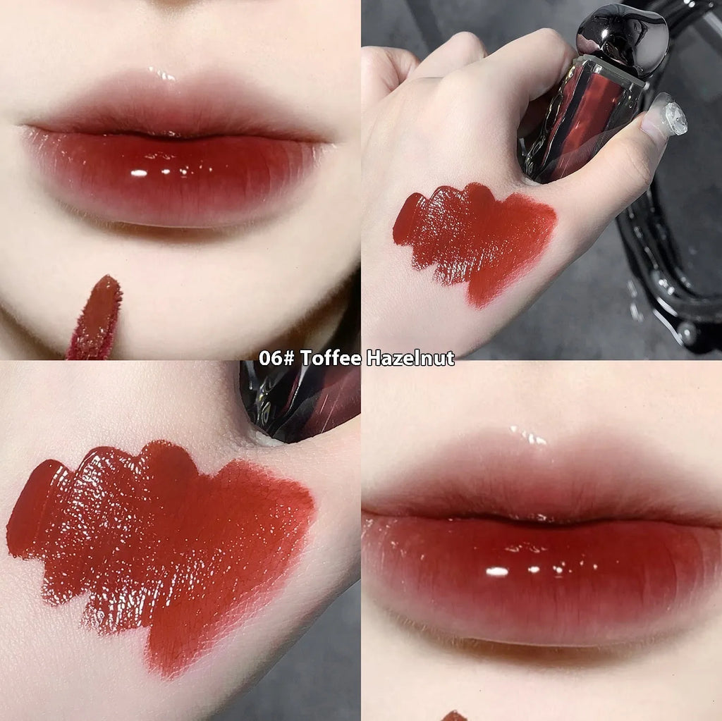 Glacier Lava Lip Lacquer in water light mirror finish with seven colour options