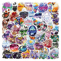 50 colourful graffiti tea cup design waterproof vinyl stickers for DIY personalisation