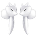 Cartoon fox Bluetooth wireless headset in red with dual earplug design and battery display