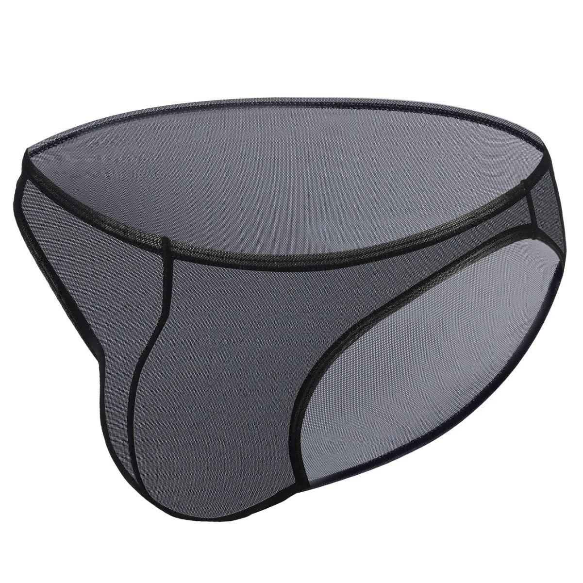 Men's black ice silk quick-drying shorts with low waist briefs style