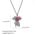 Dark style Halloween necklace with spider and bat pendants in zinc alloy with electroplated finish
